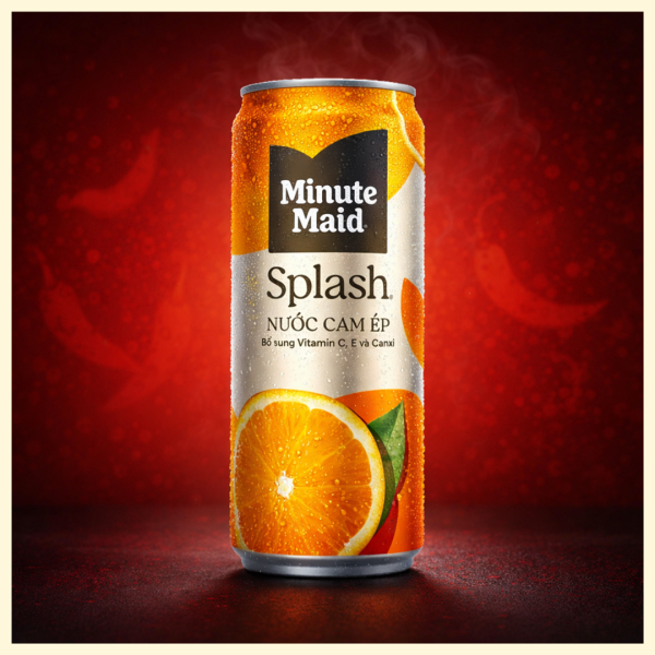Minute Maid 18K tại Mì Cay Quốc Dân, đồ uống trái cây chua ngọt phù hợp dùng kèm mì cay, lẩu và món ăn vặt