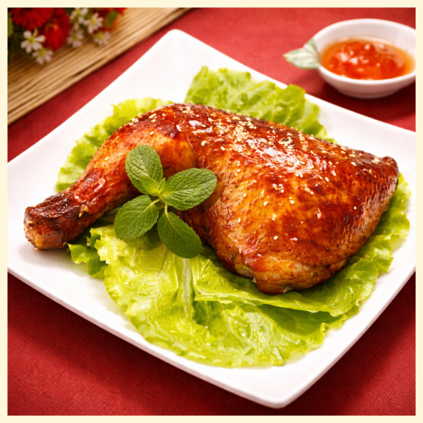 Đùi Gà Tươi Sốt Cay tại Mì Cay Quốc Dân với đùi gà mềm ngọt phủ sốt cay đậm vị