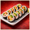 Kimbap Cuộn 20K tại Mì Cay Quốc Dân với cơm cuộn rong biển và phần nhân hài hòa, dễ ăn
