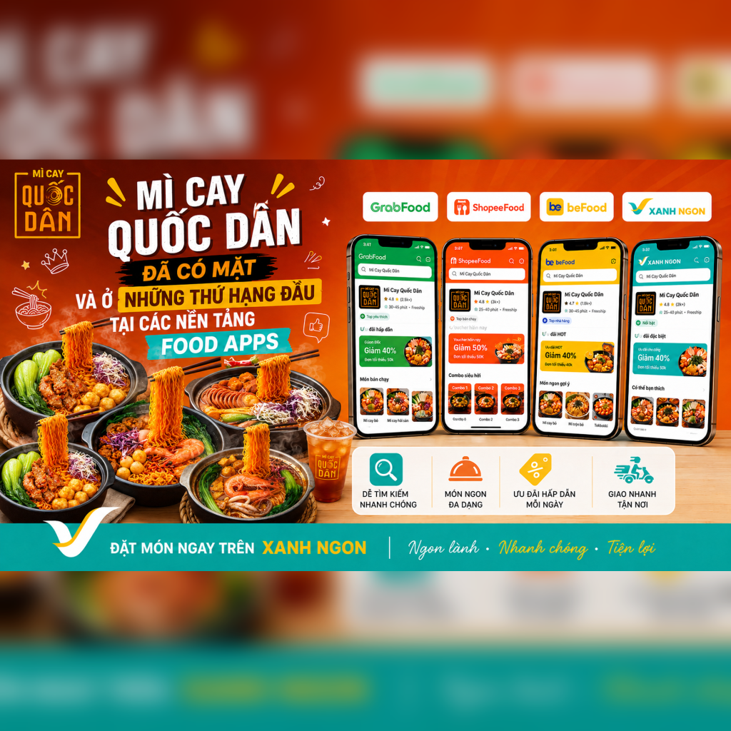 Mì Cay Quốc Dân trên Food Apps